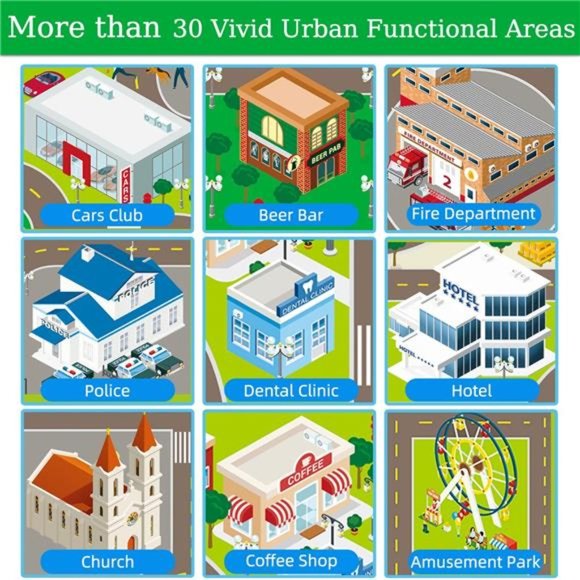 Kids Car Rug Play Mat with 4 Cars - Kids Carpet Playmat Rug, (59”x46.9”) - Picture 3 of 7